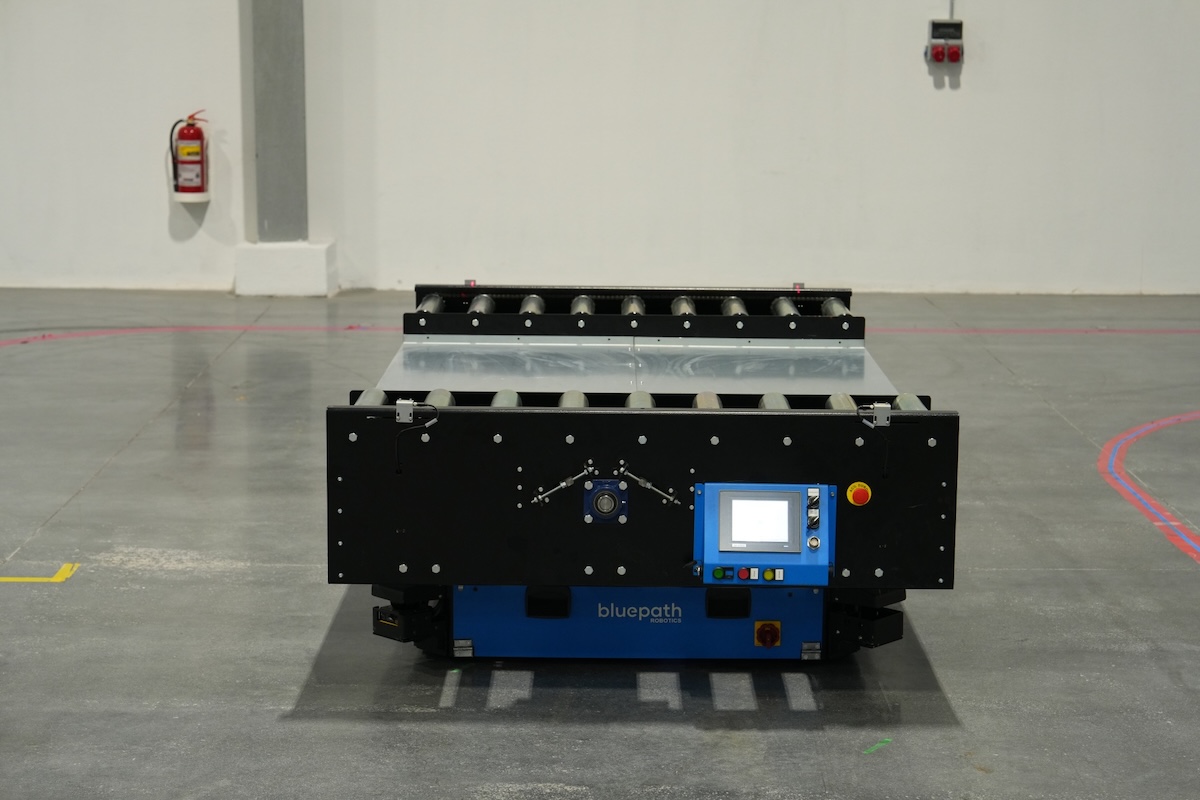 A sustainable Autonomous Mobile Robot (AMR) produced by Bluepath Robotics